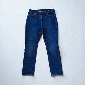 Old Navy Women's Curvy Straight Leg Jeans - Dark Blue